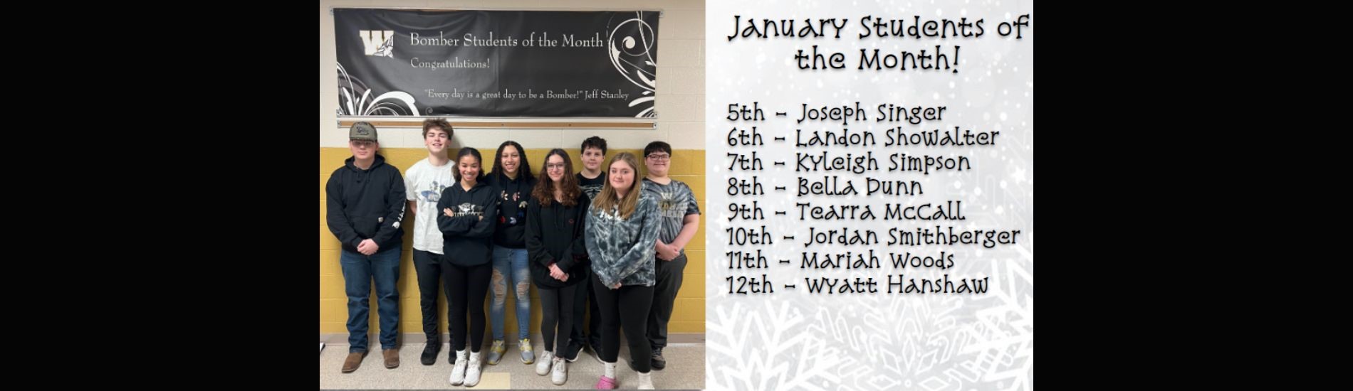 JH and HS Students of the Month January 2023